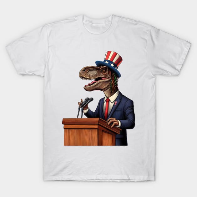 Vote Dinosaur! T-Shirt by Shawn's Domain